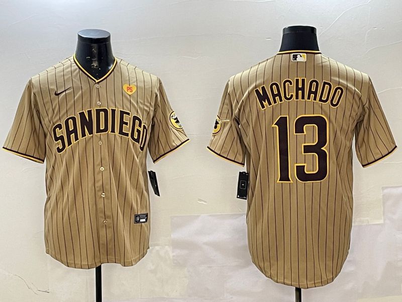 Men San Diego Padres #13 Machado Brown Stripe Game 2025 Nike MLB Jersey style 5